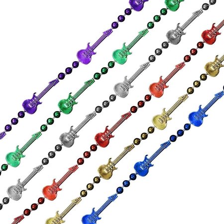ENDGAME Rock N Roll Guitar Bead Necklace Assorted Color 12PK EN1519895